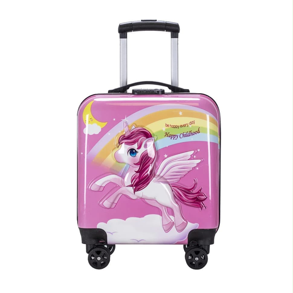 Valise Enfant Licorne Ailée Rose